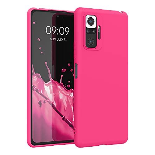 kwmobile Custodia Compatibile con Xiaomi Redmi Note 10 Pro Cover - Back Case per Smartphone in Silicone TPU - Protezione Gommata - rosa shocking