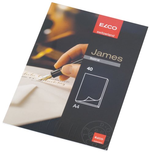 ELCO James Schreibblock Velinpapier A5 100 g/m² blanko mit Büttenrand und DOM-Wasserzeichen geriest 40 Blatt