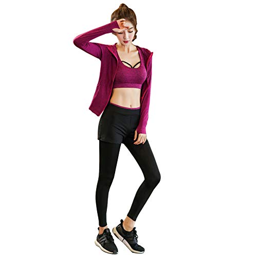 Vêtements de yoga pour le plein air avec veste de sport violette pour femme active