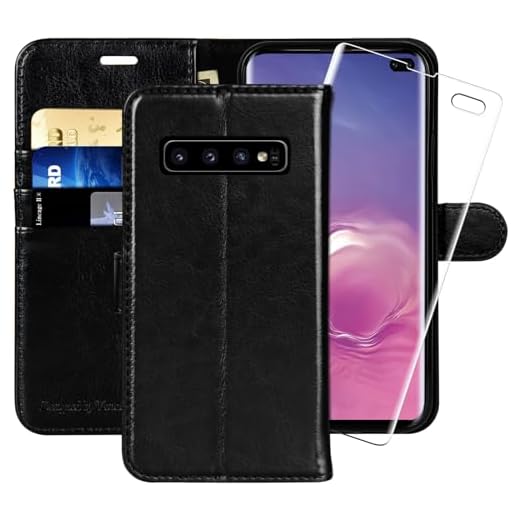 MONASAY Samsung Galaxy S10 Plus Fodral, Samsung S10 Plus Plånboksfodral, Stöttåligt Läderfodral med [Kortplatser][Kickstand][Magnetisk Stängning] Flip Skal Kompatibelt med Samsung S10 Plus 6,4"
