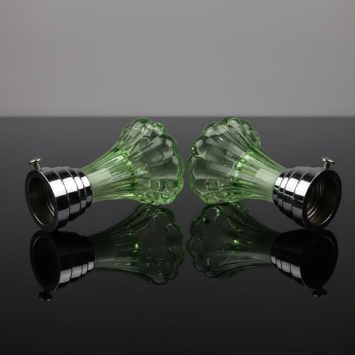 Image of Atlantic Curtain Rod Finials Set of 6 - Flower Style Decorative Textured Resin Finials for Standard Drapery Rods, Emerald Green