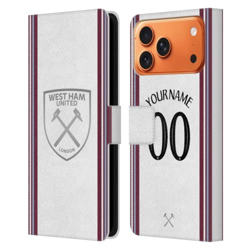 Étui iPhone 17 Pro Max West Ham United FC coque portefeuille en cuir personnalisable