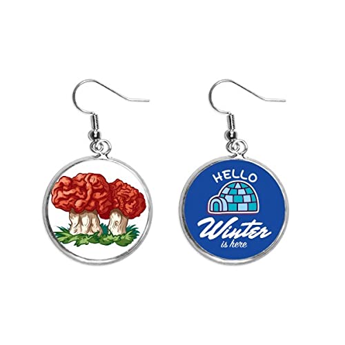 Pendientes de gota con setas rojas para un estilo de invierno unico