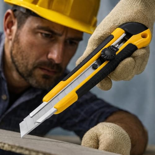 Image of Urban Elite 18mm Utility Cutter Replacement Blades | Pack of 10 | Compatible with Standard Snap-Off Utility Knives | For Cardboard, Cartons, Packaging, DIY, Home & Office