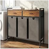 Simple Hogar Cesto Ropa Sucia,Cestos para la Ropa Sucia con Clasificador de Ropa con 3 Secciones,Cesto de Ropa Sucia con...