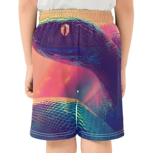 Surreal Snake Boys Athletic Shorts for Casual Basketball Sports with Pockets XS2