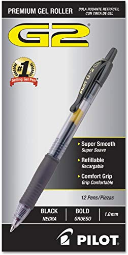 Bolígrafos Gel Retráctiles PILOT G2 Ultra Fino Negro x48 miniatura 2