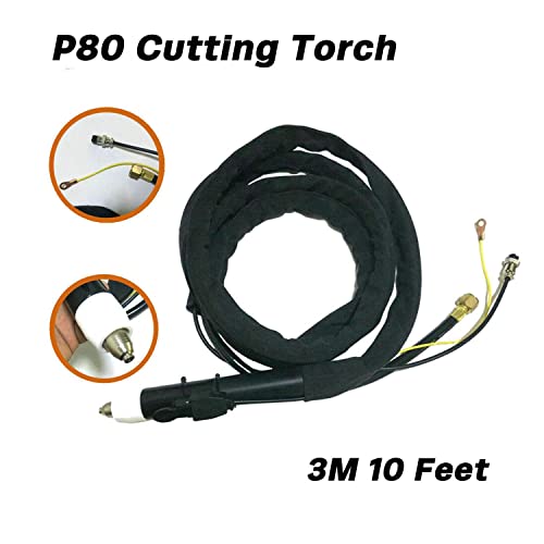 SUSEMSE P80 Plasma Cutting Torch Inverter Plasma Cutter Gun Pilot Arc Non Touch Start 2 Pins Fit CNC CUT 50P CUT 60P Plasma Cutting Machine 3M 10 Feet