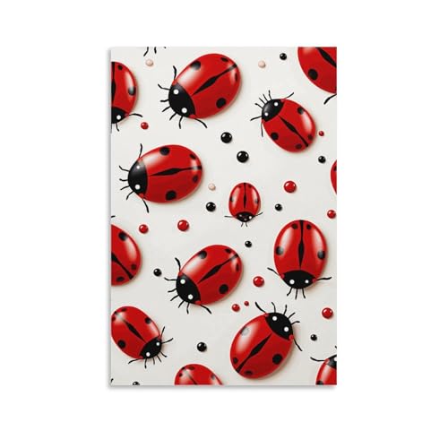Toile murale coccinelle rouge 60x90 cm poster sans cadre pour décoration maison
