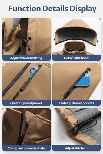 Image of CREATMO US Women's Lightweight Softshell Vest Outerwear Windbreaker Sleeveless Jacket With Removable Hood