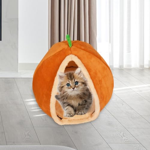 figatia Cat House Kennel Macio Semi Fechado Ninho de Gato para Gatos Pomeranian Poodle