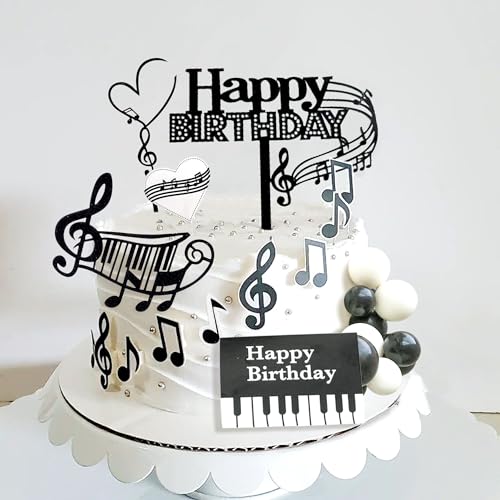 Jevenis JEVENIS-XBYYDGZSBJ86 Rock Music Cake Topper Guitar Cake Toppers Music Notes Balls Cake Decorations thumb #3