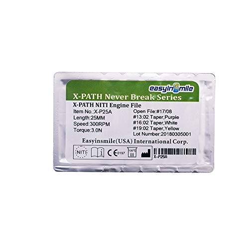 Easyinsmile Endodontic X-Path Niti Engine Files Dental Endo Rotary Files For Root Canal Motor (25Mm-4Pcs, Assorted) #TOP3