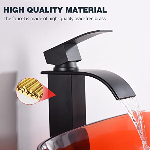 Bathroom Oval Resin Vessel,Heisok 20.27" X 14.17" Red Vessel Sink Above Counter Artistic Vanity Sink Translucent Bathroom Sink,Waterfall Single Hole Faucet With Pop-Up Drain #TOP5