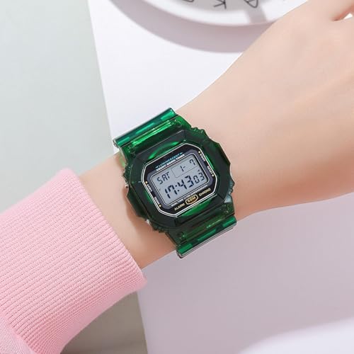 Gosasa Womens Watch Gradient Color Silicone Plating Digital Electronic Waterproof Sports Wristwatches Casual Watch Student Watches3