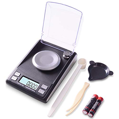 Fuzion Digital Milligram Scale 50/0.001 g, High Precision Jewelry Scale with 20g Cal