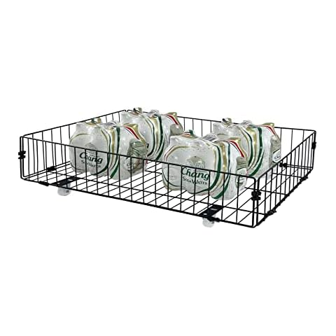 Under Bed Storage Container with Wheels, UXZEB Rolling UnderBed Shoe Storage Drawer on Wheels, Metal Foldable Underbed Under Couch Storage Basket for Bedroom Organization Cover