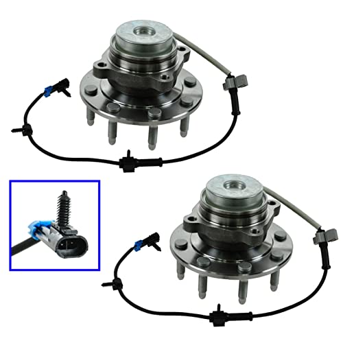Image of TRQ 2 Piece Front Wheel Bearing and Hub Assembly Set 8-Lug for 2003-2017 Chevrolet Express 2500 Express 3500 2009-2015 4500 GMC Savana 2500 Savana 3500 4500