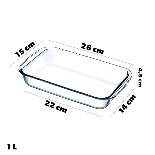 KADAX Auflaufform Set aus hitzebeständigem Glas, 3-teilig (1L, 1.5L, 2.2L), Ofenfeste Glasformen zum Backen, Kochen und Servieren… – Ansicht 2