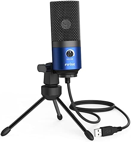 FIFINE USB Computer Microphone for Recording YouTube Video Voice Over Vocals for Mac & PC, Condenser Mic with Gain Control for Home Studio, Plug & Play - K669L