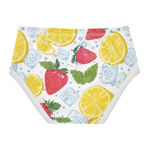 Wusikd Lemon Strawberrywhite Girls' Underwear Cotton Ice Cubes Girls Briefs Soft Toddler Underwear 2T2