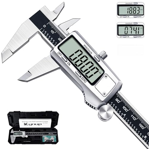 Kynup Digital Messschieber, 150 mm Schieblehre Digital Edelstahl, Elektronik Digitaler Messschieber Messwerkzeuge, LCD Display für Haushalt und Industrie Messung Messlehre, Schwarz