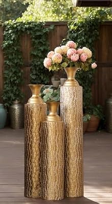 Tall Gold Floor Vases