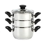 vaporera russell hobbs carrefour 3 niveles Russell Hobbs Heritage - Vaporera de acero inoxidable (18 cm, 3 niveles, con asas negras)