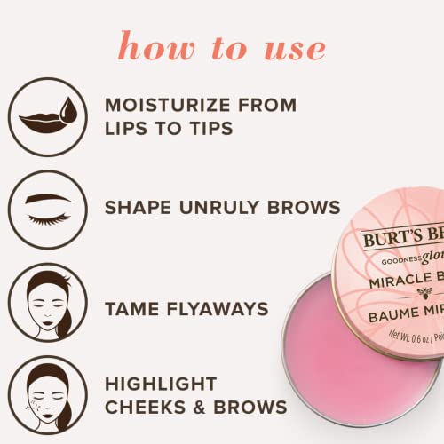 Burt's Bees 100% Natural Origin Goodness Glows Miracle Balm, Hydrates And Softens Dry Skin From Head To Toe, 0.6 Ounce Tin #TOP2