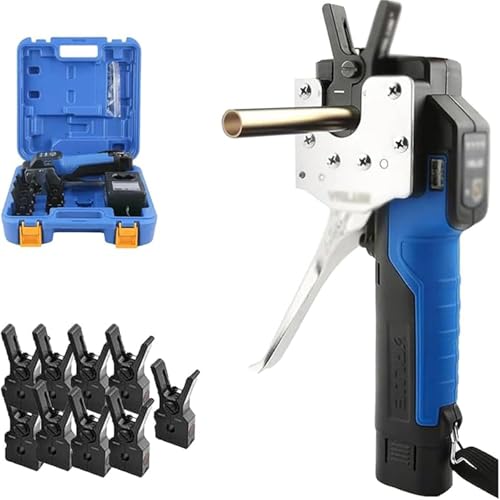 YXZQLOZ Kit d'extension de tube électrique professionnel 9 têtes interchangeables pour climatisation tuyau en cuivre et aluminium, design excentrique à 45° pour un enfilage facile des tubes en cuivre