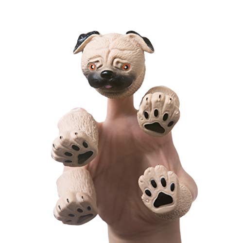 Aqkilo Animal Finger Puppet Hand Novelty Toys Finger Doll Props Gift For Kids (Squirrel & Pug) #TOP2
