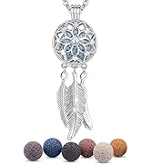 EUDORA Aromatherapie Kette Mit Lavastein - Diffuser Halskette Für ätherische Öle