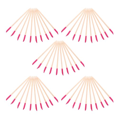 IWOWHERO 50 piezas Unidades Palitos de Madera para Manicura y Pedicura Doble Extremo para Detalle y Lijado de Uñas Herramienta Natural para Cuidado de Cutículas y Pulido Uso DIY y