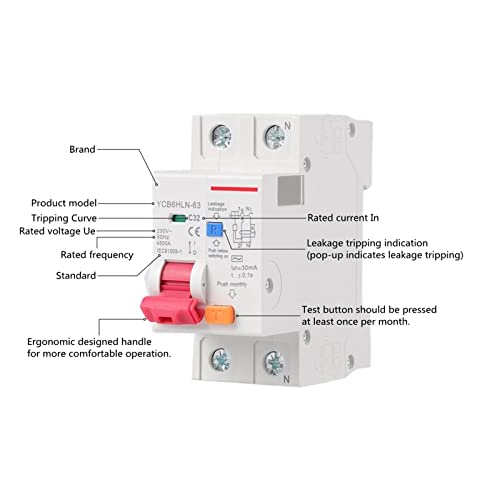 Disjoncteur différentiel 30mA RCBO contre les risques d'électrisation 20A - 2