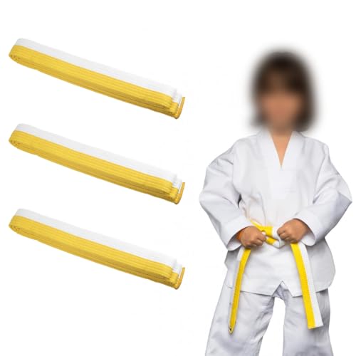 XPEX 2 Piezas 2M Blanco Amarillo Taekwondo Judo Karate Cinturón Artes Marciales Karate Judo Algodón Taekwondo Belts Niños Adultos Cinturón De Artes Marciales