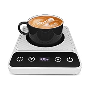 PAL&SAM Cup & Mug Coffee Warmer for Desk, Electric Beverage & Candle Warmer with Auto Off, Smart Kitchen Gadget for Heating Coffee, Hot Chocolate, Tea, and Milk (Cup Excluded, White)