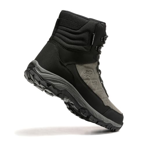 ROCKMARK Men's Warm Snow Boots, Fur Lined Waterproof Winter Shoes, Outdoor Anti-Slip Lightweight Snow Boots3