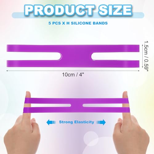 Bandes en silicone épaisses et solides PATIKIL | 5 élastiques colorés violets de 4 pouces durables - 2