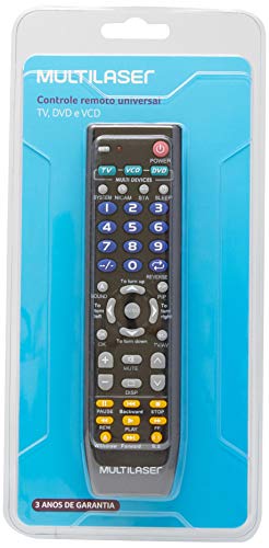 Multilaser AC088 Controle Remoto 3 Em 1 Universal, Preto