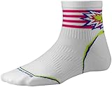 Smartwool Women's PhD® Cycle Ultra Light Pattern Mini Socks, White, Large