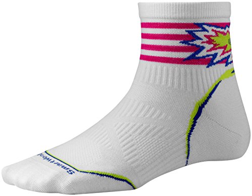 SmartWool Women's PhD Cycle Ultra Light Pattern Mini Sock: White LG
