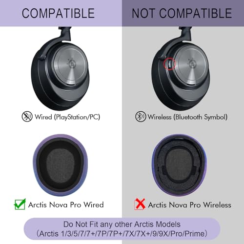 Almohadillas para SteelSeries Arctis Nova Pro Wired, Nova 1, 3, 4, 5, 7 - Púrpura | Almohadillas de Repuesto hechas por GEVO con Tela de Malla Mágica y Espuma de Alta Densidad miniatura 3