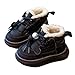 Boys Girls Toddler Snow Boots Waterproof Slip On Outdoor Winter Cotton Shoes Lace Up Fashion Casual Platform Ankle Boots Plush Lined Cozy Chunky Sneakers Cold Weather Short Booties(Black,11)