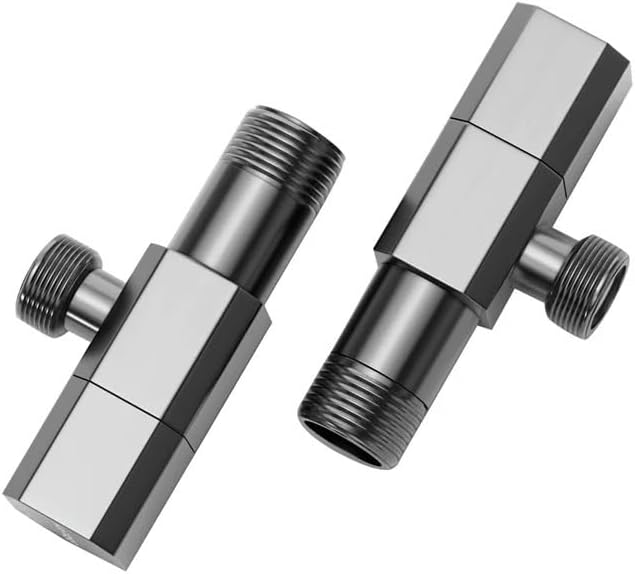 Brass Angle Water Control Valve Half Half Bathroom Corner Hot Cold Chrome Gray Gold Black Fixture(Black)