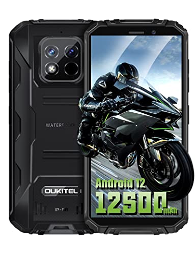 OUKITEL Rugged Smartphone WP18 PRO 12500mAh, IP68 Waterproof Rugged Phone, 5.93 Inches HD+ 4GB+64GB/1TB Android 12 Smartphone, 4G Dual SIM-Free & Unlocked Mobile Phones