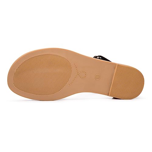 Image of LM Women's Flat Sandals Open Toe One Band Ankle Strap Sandals Casual Summer Flat Sandals