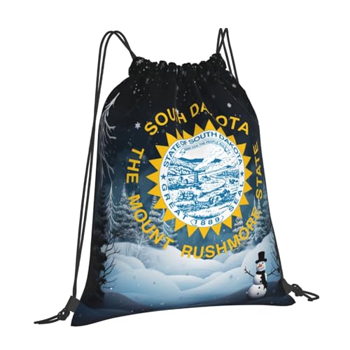 Rqwaaed Flag of South Dakota Versatile Drawstring Gym Bag Perfect Workouts Daily Essentials2