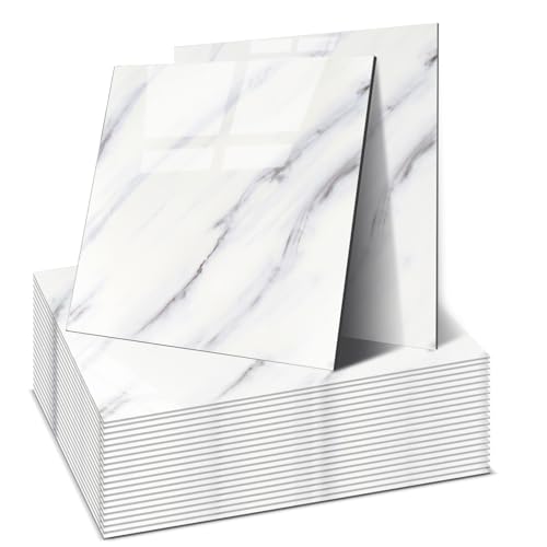 OJTOJT - Lot de 22 stickers muraux autocollants, Peel and Stick Tiles 30 x 30 cm, imperméables et anti-taches, découpables, 4 couleurs, pour salle de bain, cuisine,...