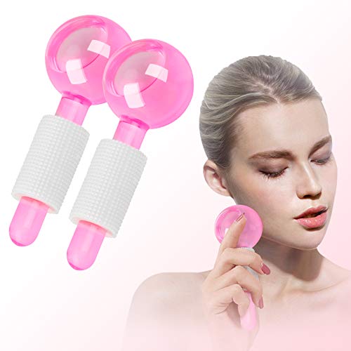 ICE Globes,Facial Cooling Globes Cold Skin Massagers Cold Balls for Face Redness Soothing, Sinus Relief, Headache Relief and Reduce Puffiness(Pink)