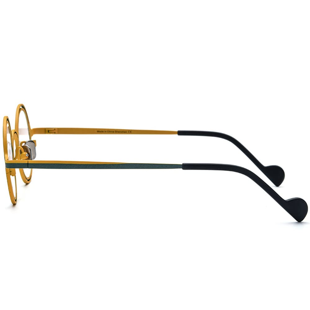 Super lekkie czyste dwukolorowe okulary ze stopu tytanu męskie Retro okrągłe oprawki do okularów damskie
